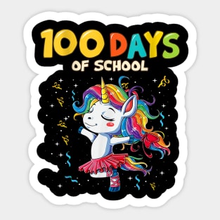 100 Days School Unicorn Girl Sticker